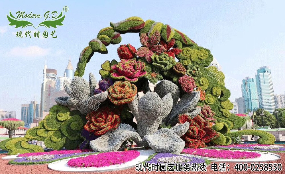 五色草造型施工