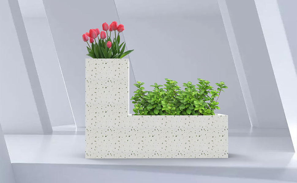 異型仿水磨石花箱